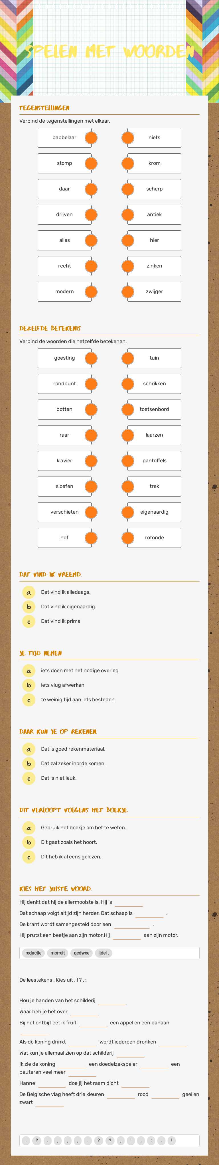 Spelen met woorden Grade 2 worksheet preview