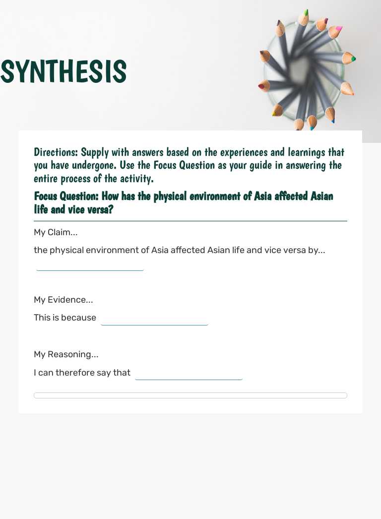 SYNTHESIS worksheet preview image