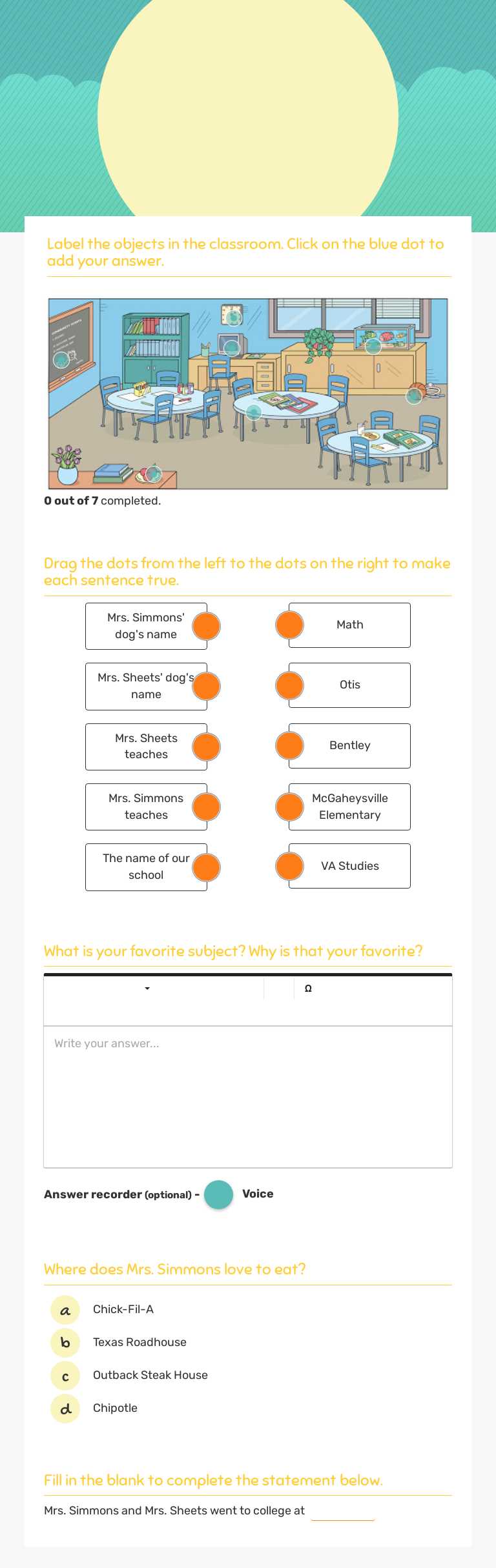 Let's Practice! worksheet preview image