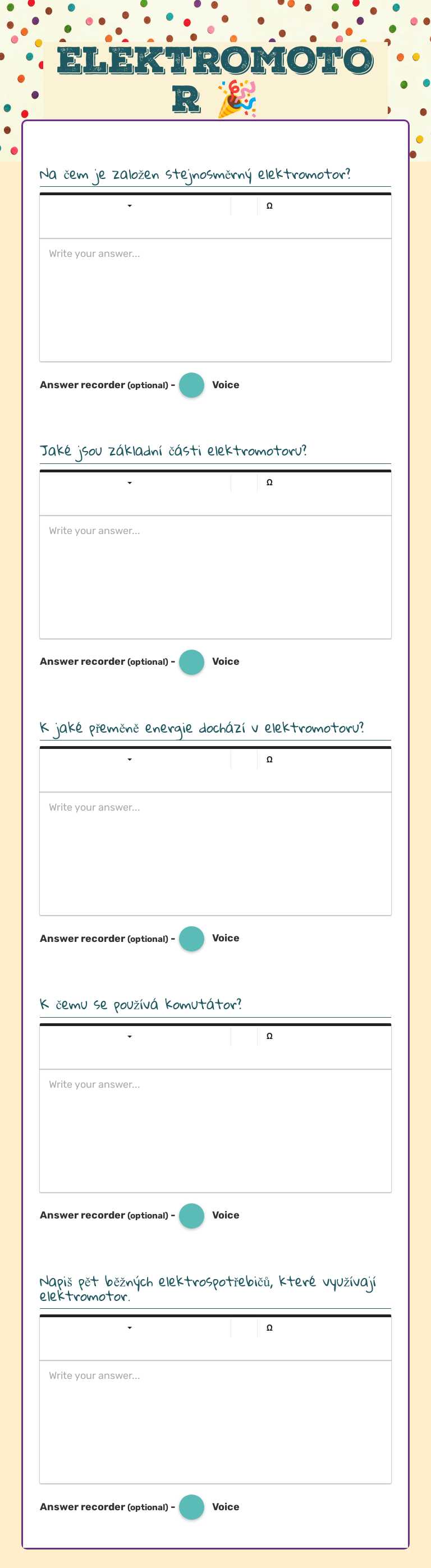 ELEKTROMOTOR 🎉 worksheet preview image