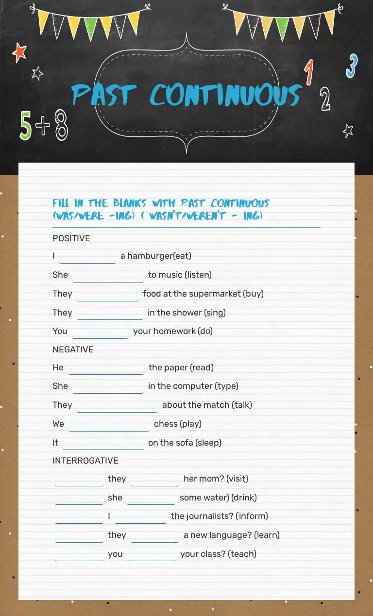 Past continuous Other worksheet preview