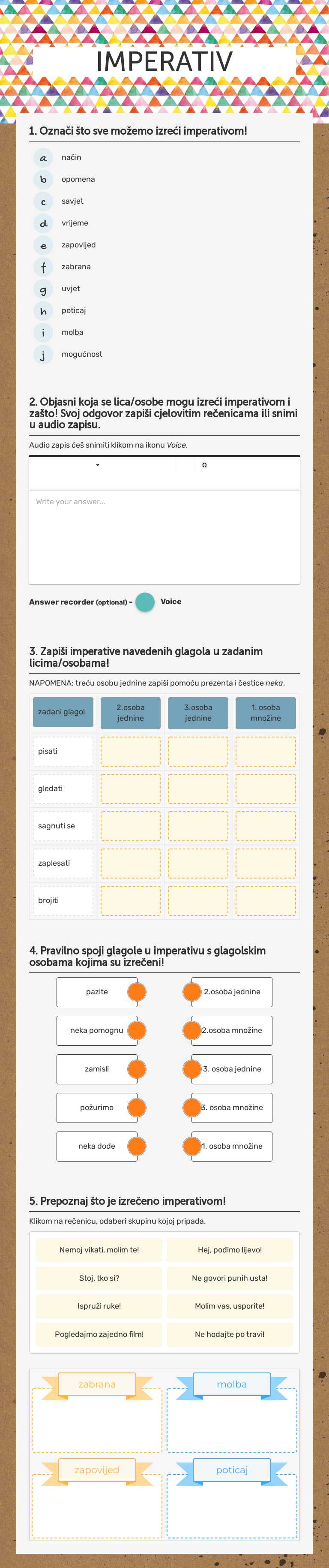 IMPERATIV worksheet preview image