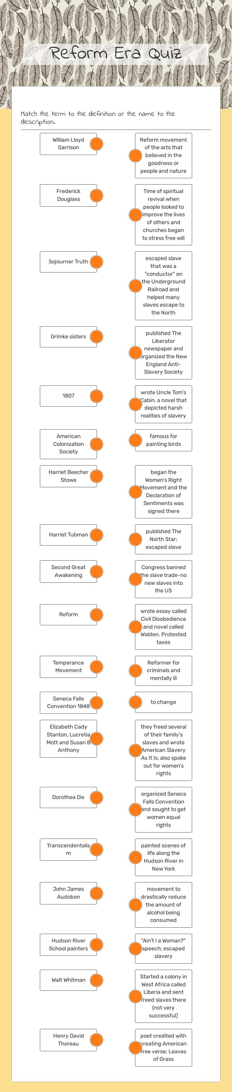 Reform Era Quiz worksheet preview image