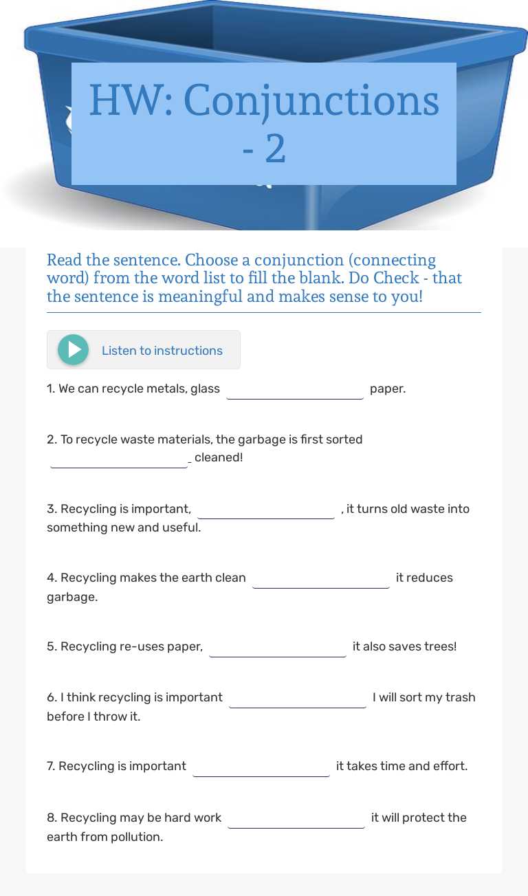 HW:
Conjunctions - 2 worksheet preview image