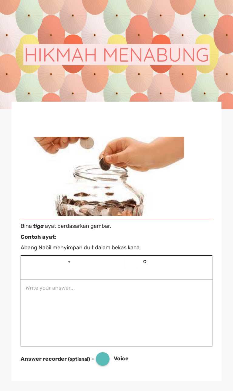 HIKMAH MENABUNG worksheet preview image