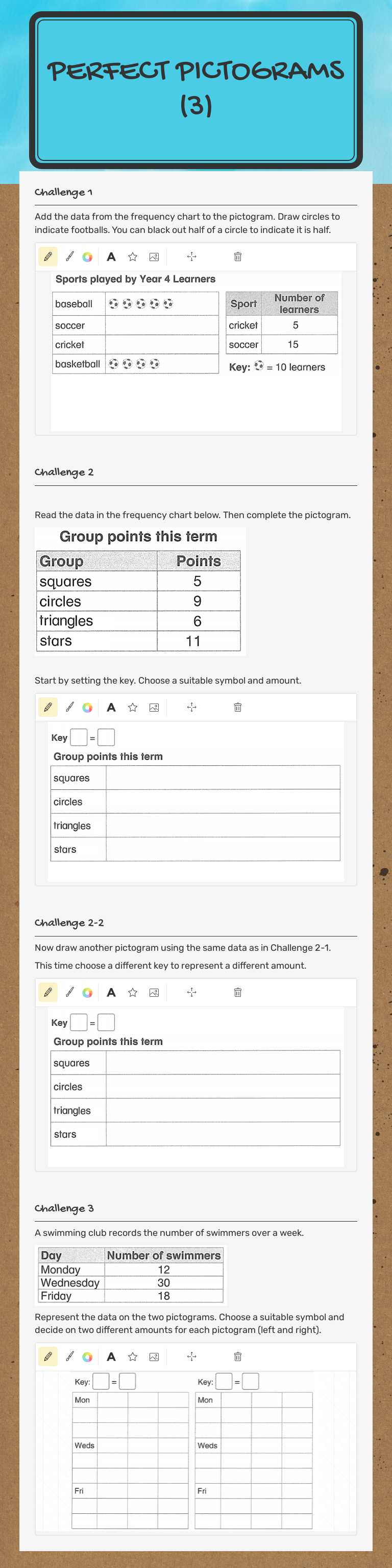 Perfect Pictograms (3) Grade 3 worksheet preview