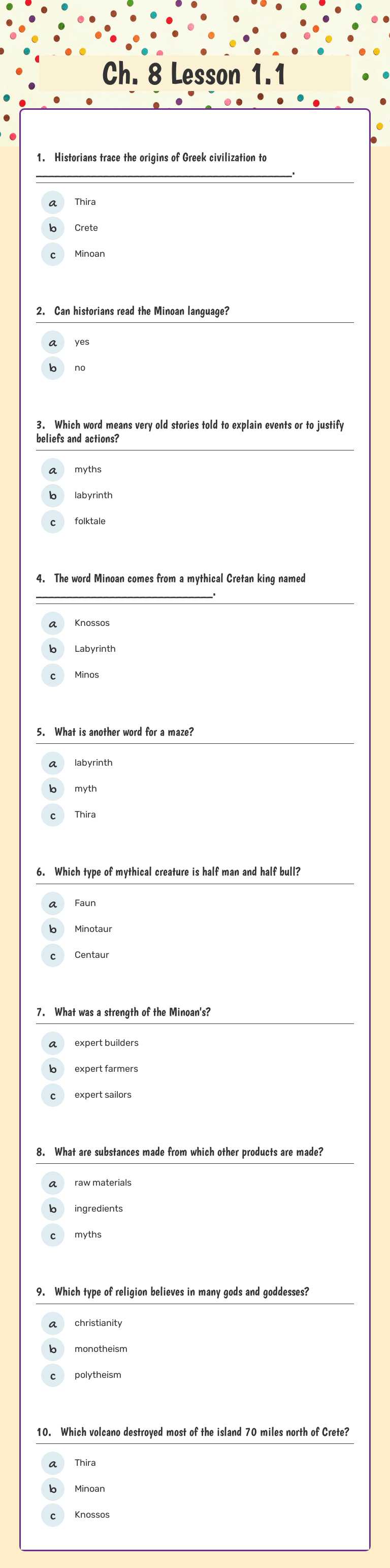 Ch. 8 Lesson 1.1 worksheet preview image