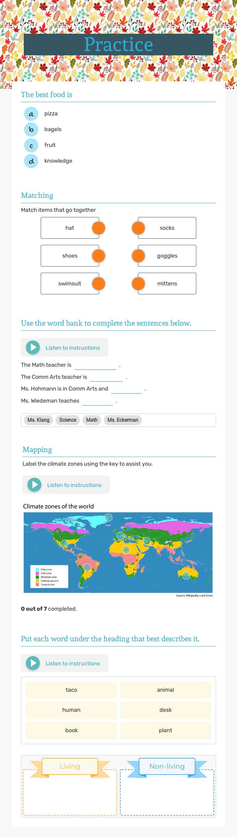 Practice worksheet preview image