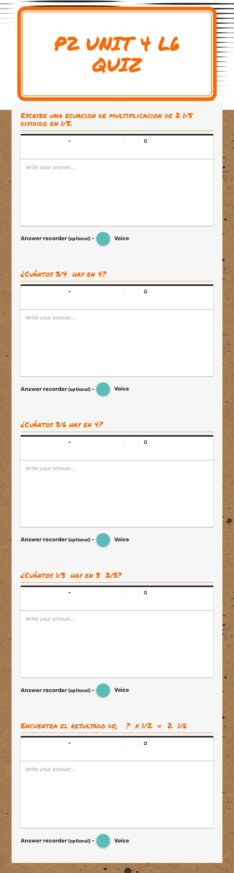 P2 Unit 4 L6 Quiz worksheet preview image