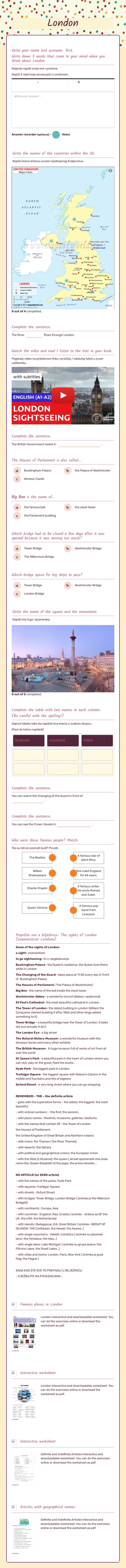 London worksheet preview image