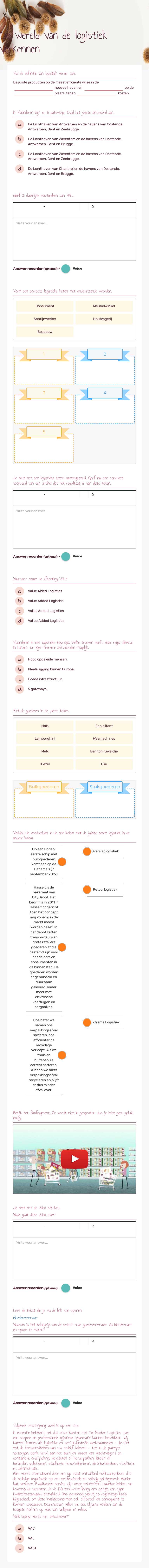 De wereld van de logistiek verkennen Grade 12 worksheet preview