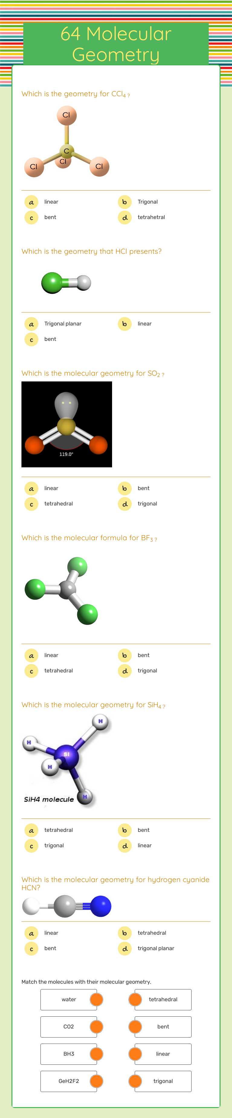 64 Molecular Geometry worksheet preview image