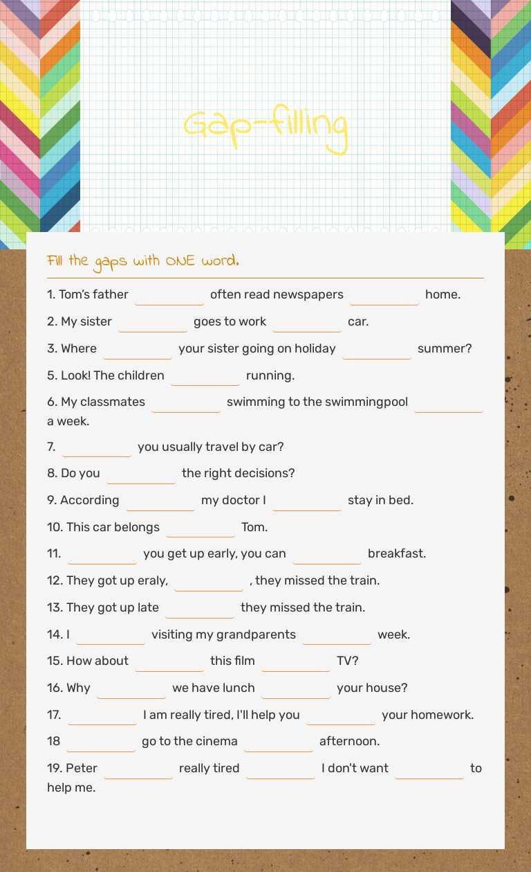 Gap-filling worksheet preview image