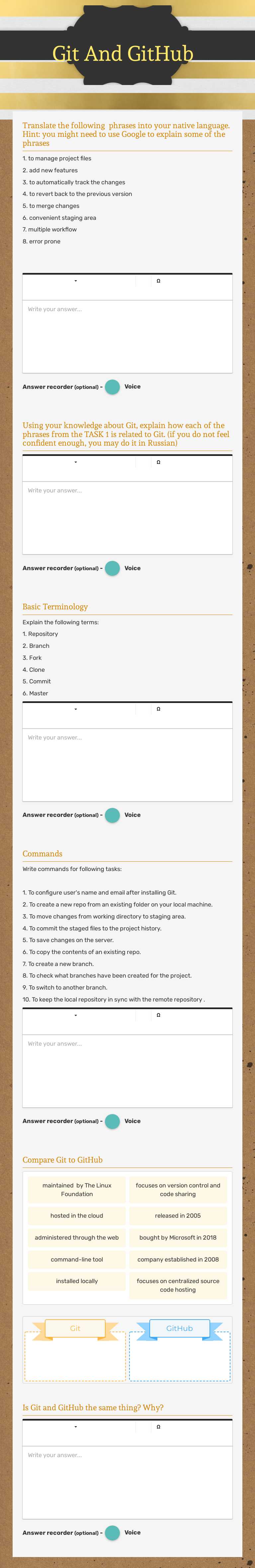 Git And GitHub worksheet preview image