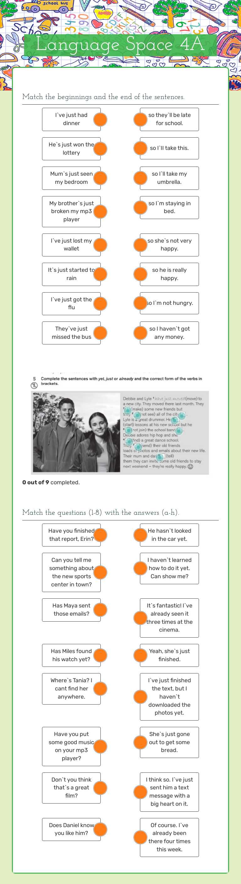 Language Space 4A worksheet preview image