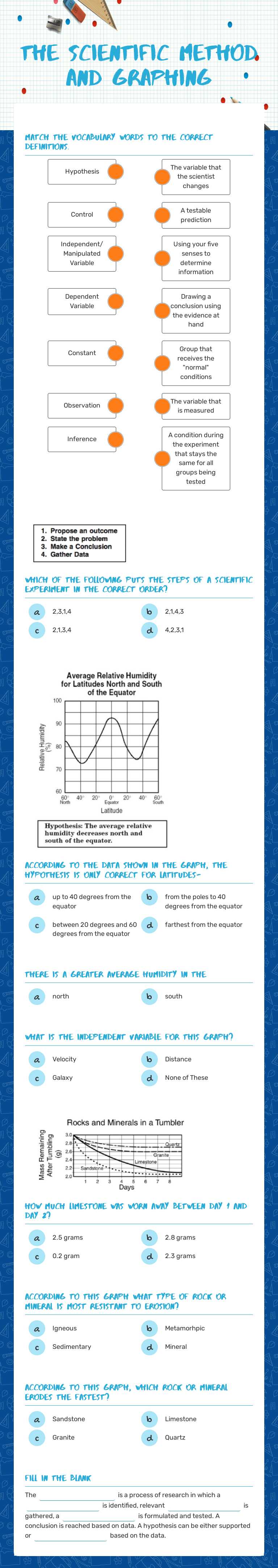 the Scientific method and graphing worksheet preview image