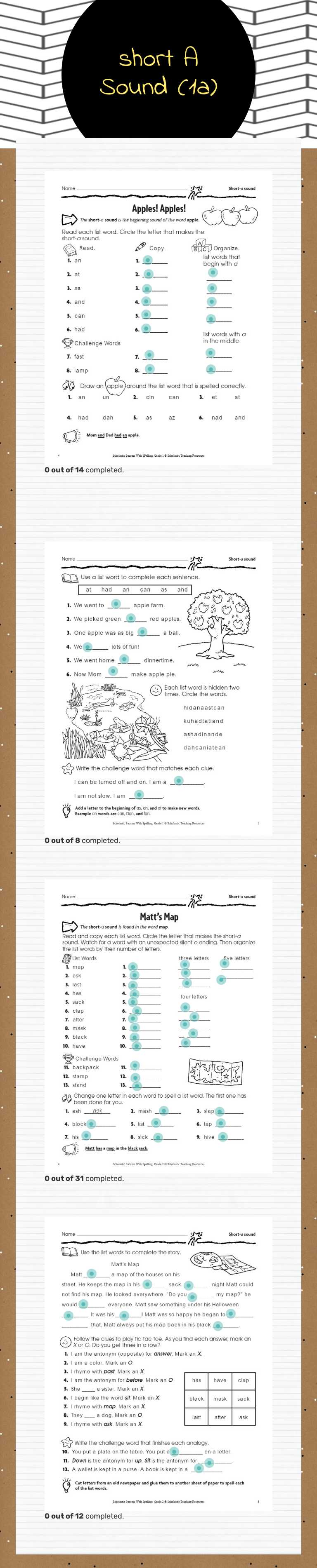 short A Sound (1a) Grade 3 worksheet preview