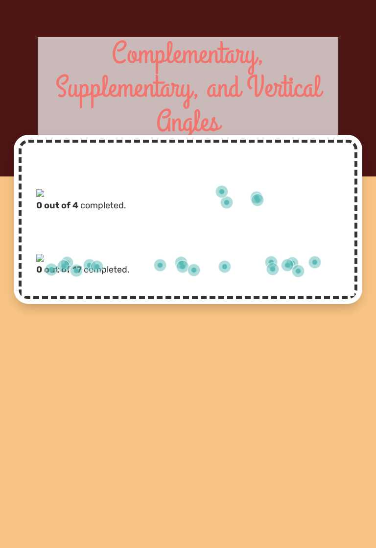 Complementary, Supplementary, and Vertical Angles worksheet preview image
