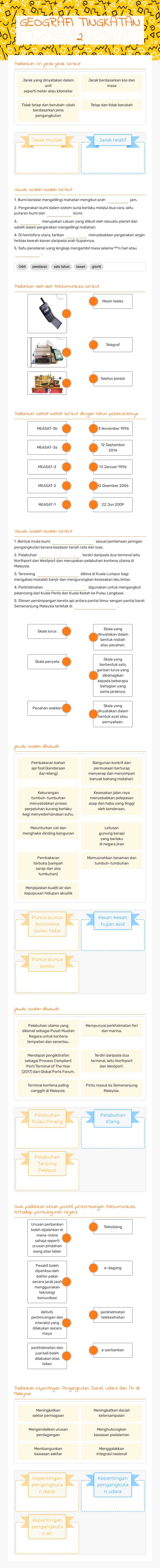 GEOGRAFI TINGKATAN 2 worksheet preview image