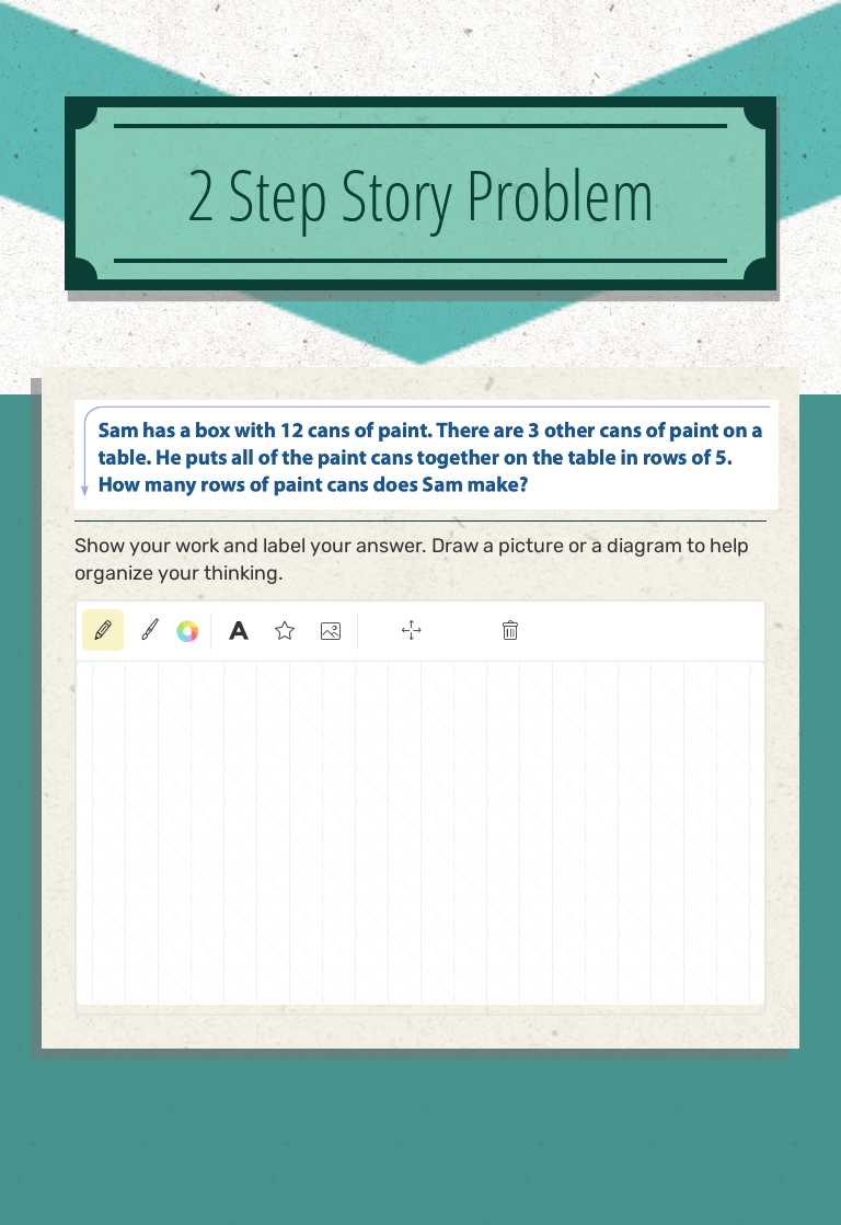 2 Step Story Problem worksheet preview image