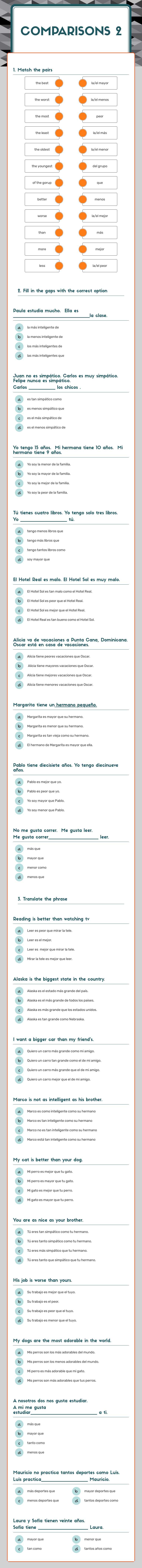 comparisons 2 worksheet preview image