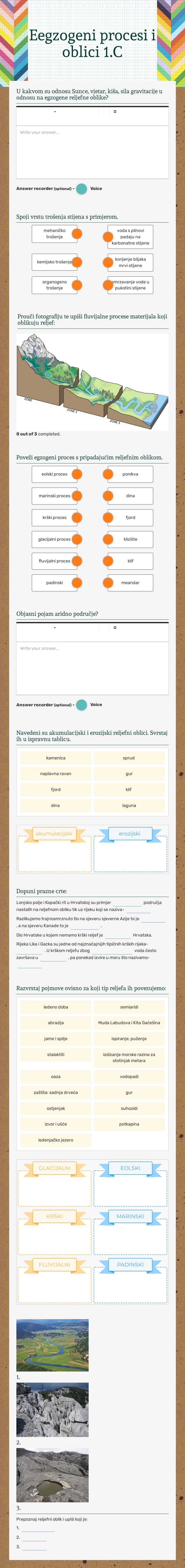 Eegzogeni procesi i oblici 1.C worksheet preview image