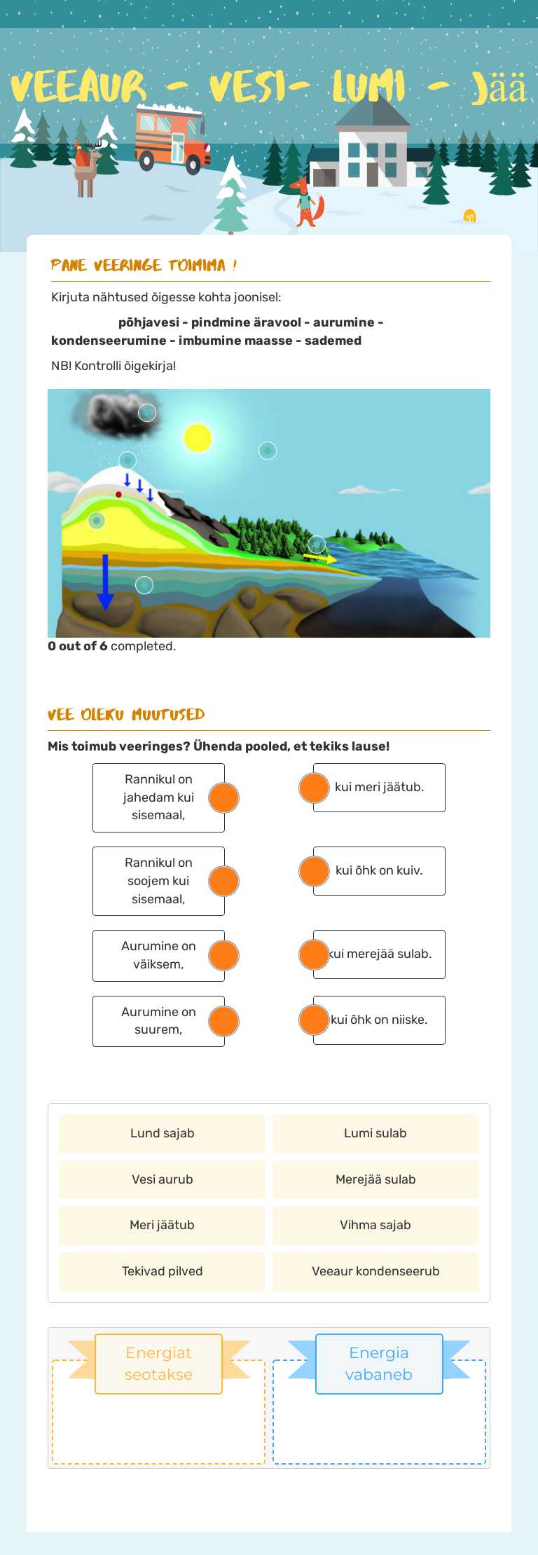 veeaur - vesi- lumi - jää worksheet preview image