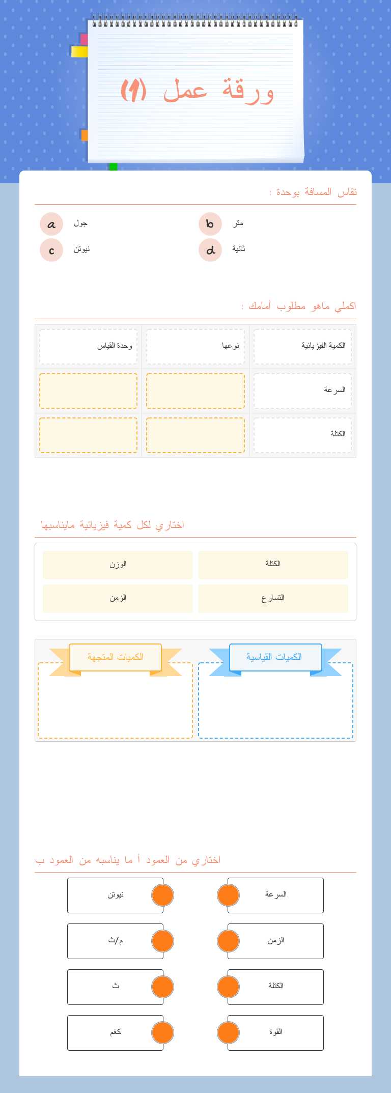 ورقة عمل (1) Grade 9 worksheet preview