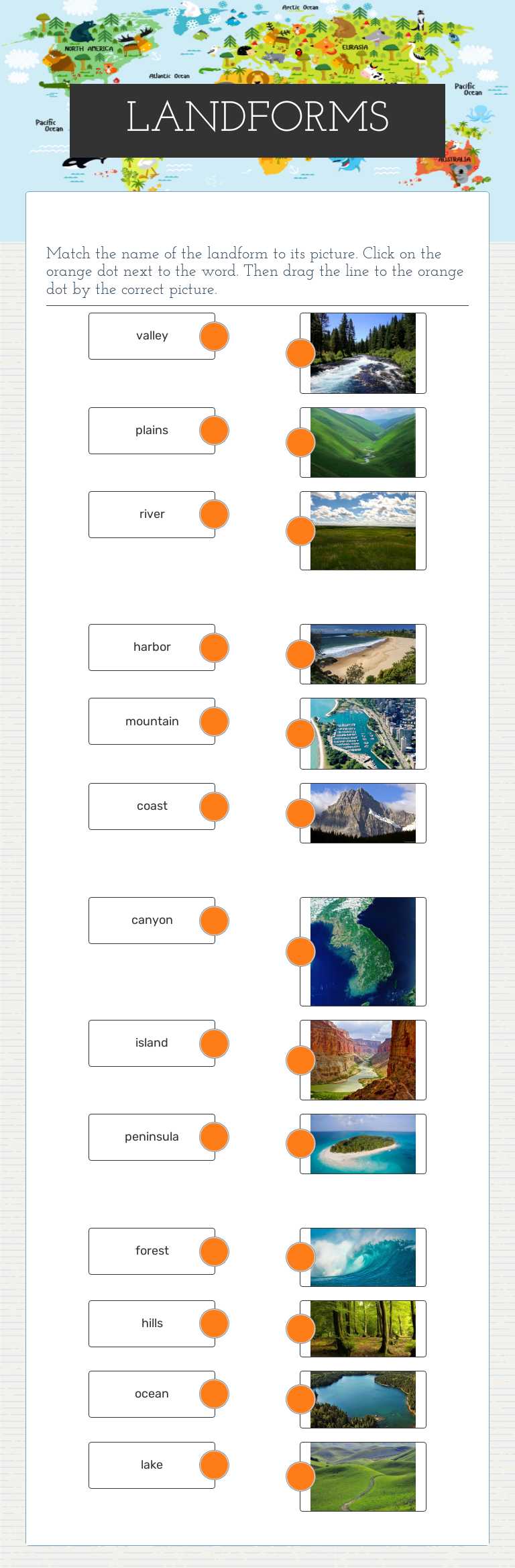 LANDFORMS worksheet preview image