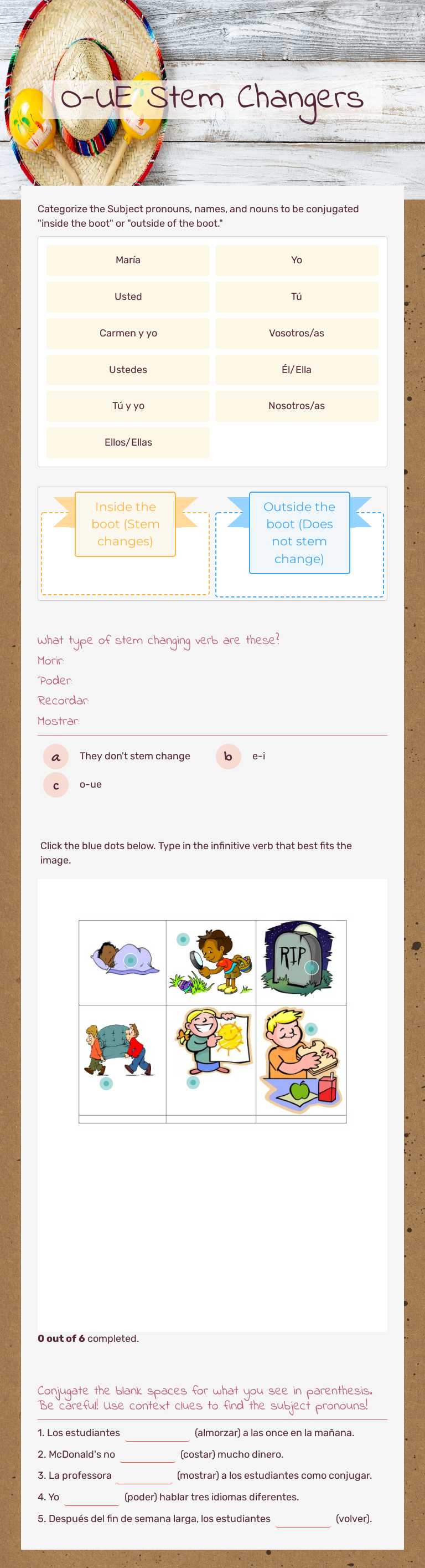 O-UE Stem Changers Grade 8 worksheet preview