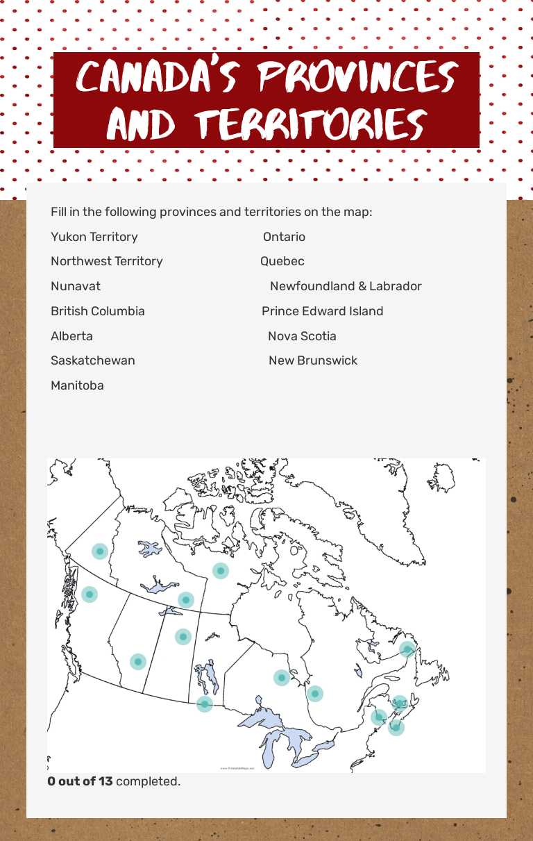 Canada's Provinces and Territories worksheet preview image