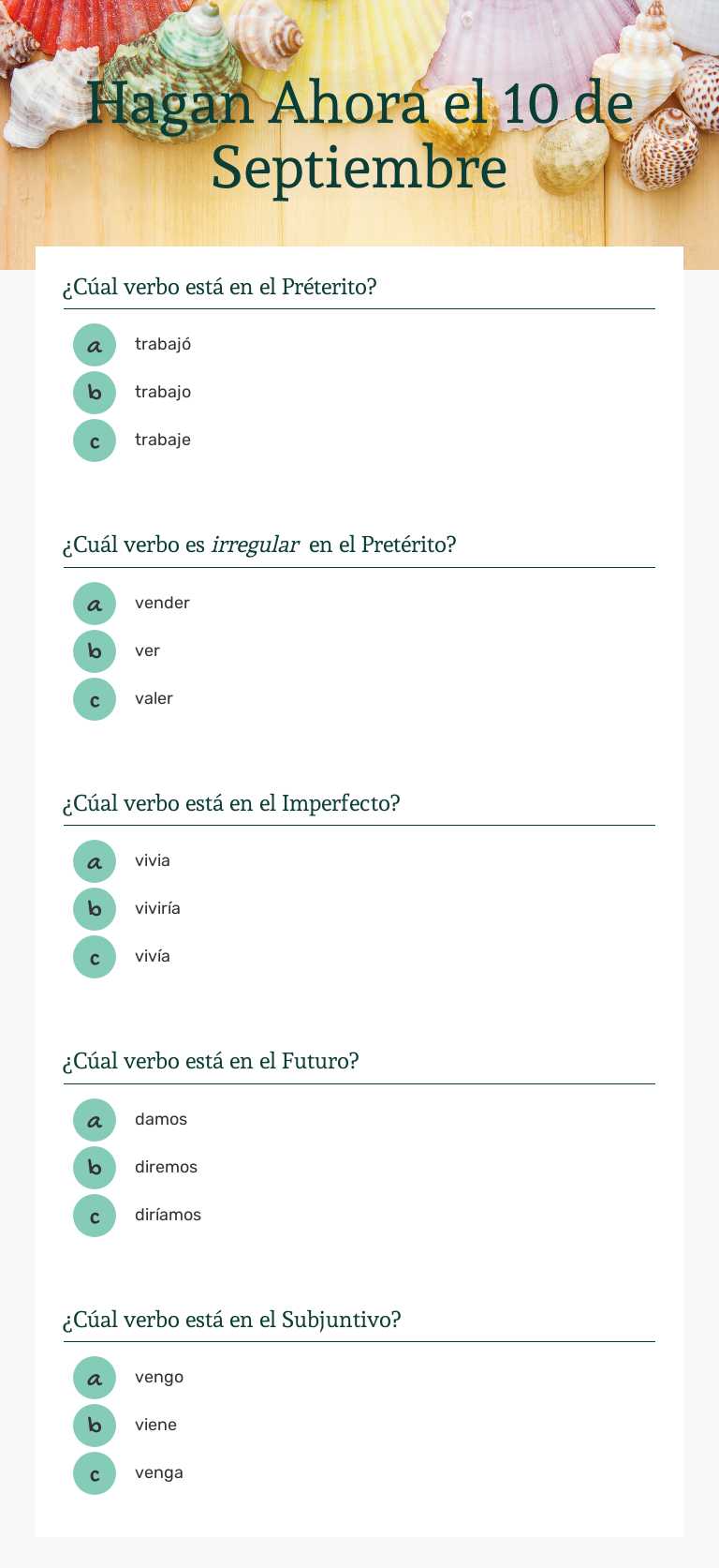 Hagan Ahora                        
  el 10 de Septiembre worksheet preview image