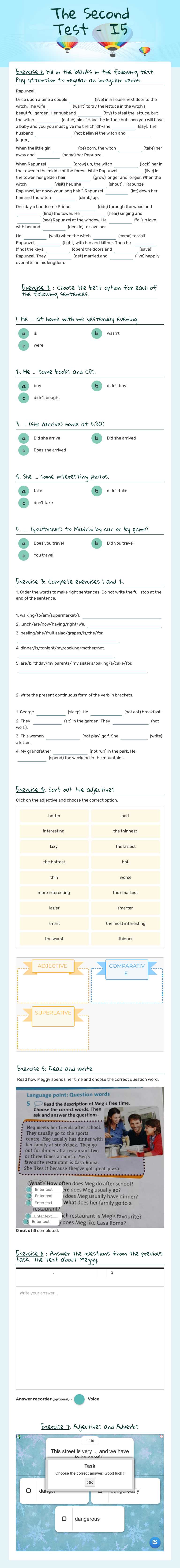 The Second Test - I5 worksheet preview