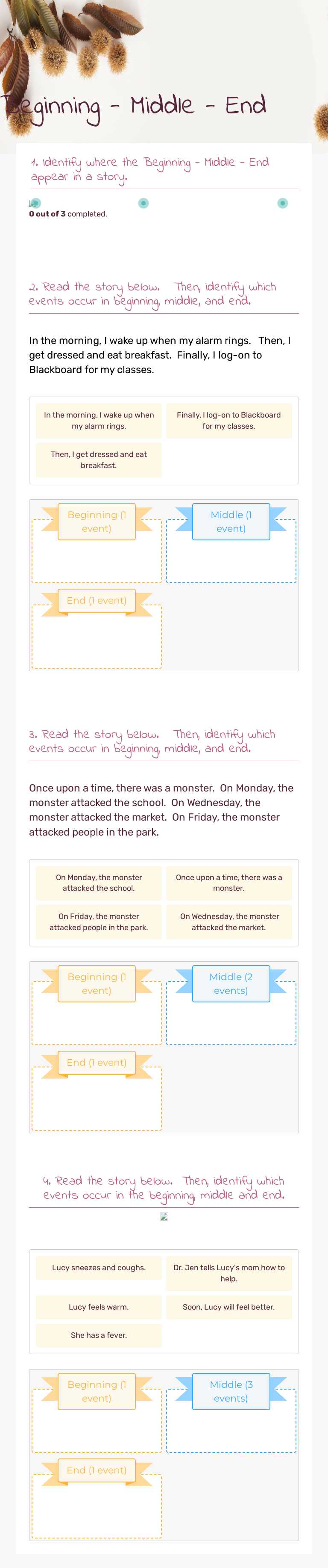 Beginning - Middle - End worksheet preview image