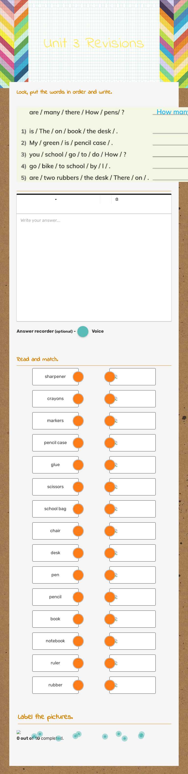 Unit 3 Revisions worksheet preview image