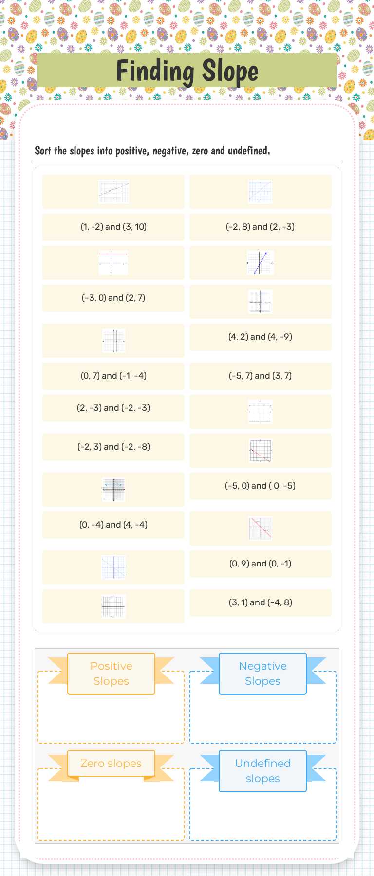 Finding Slope worksheet preview image