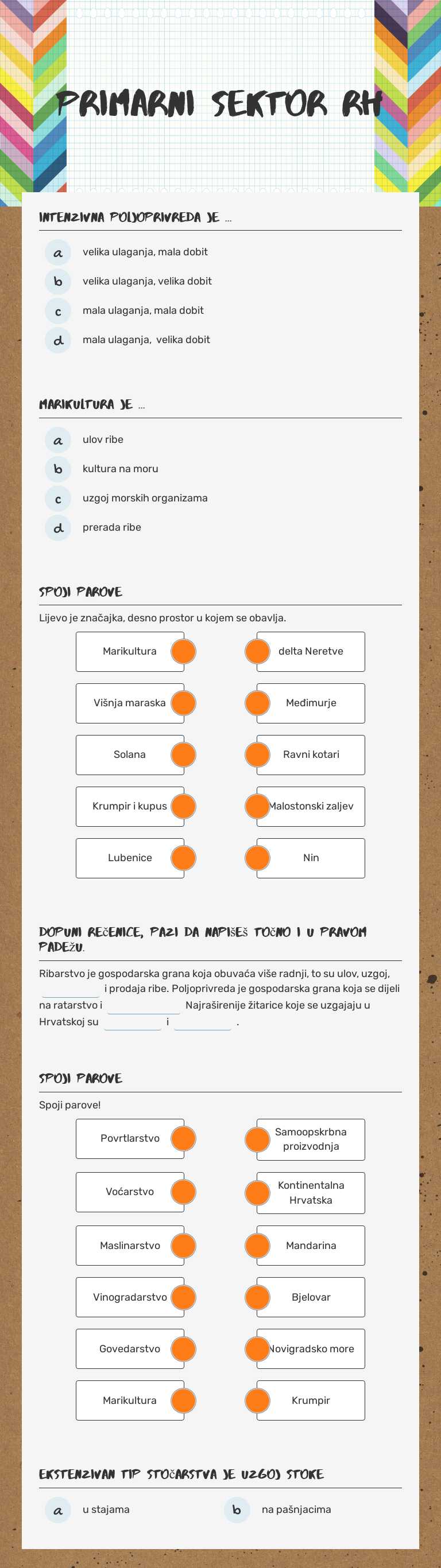 Primarni sektor RH Grade 8 worksheet preview