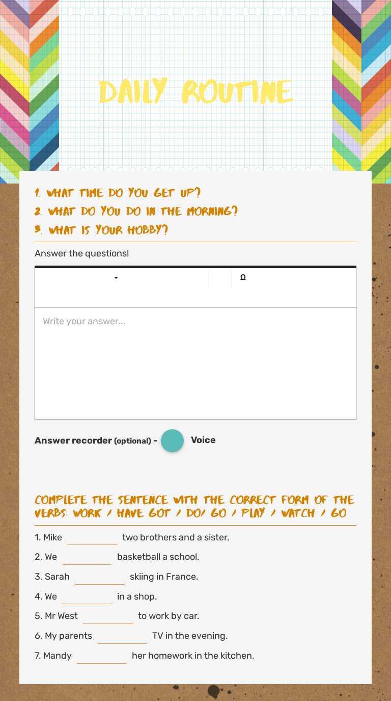 Daily Routine by Adrienn Nagy | Interactive Worksheet | Wizer.me