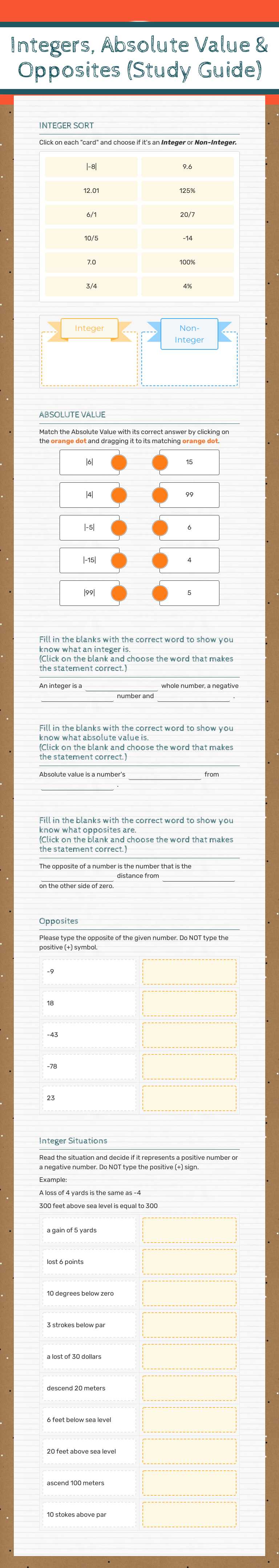 Unlock the world of integers, absolute value, and opposites! Essential ...
