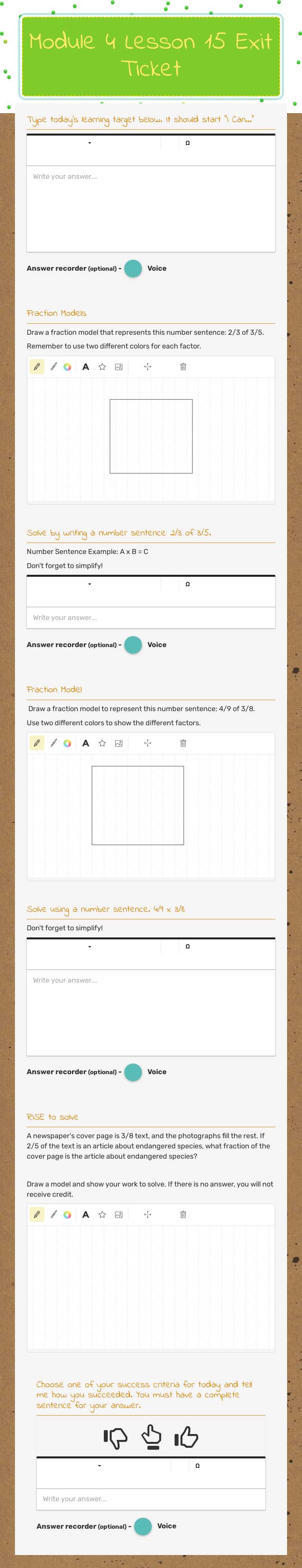 Module 4 Lesson 15 Exit Ticket worksheet preview image