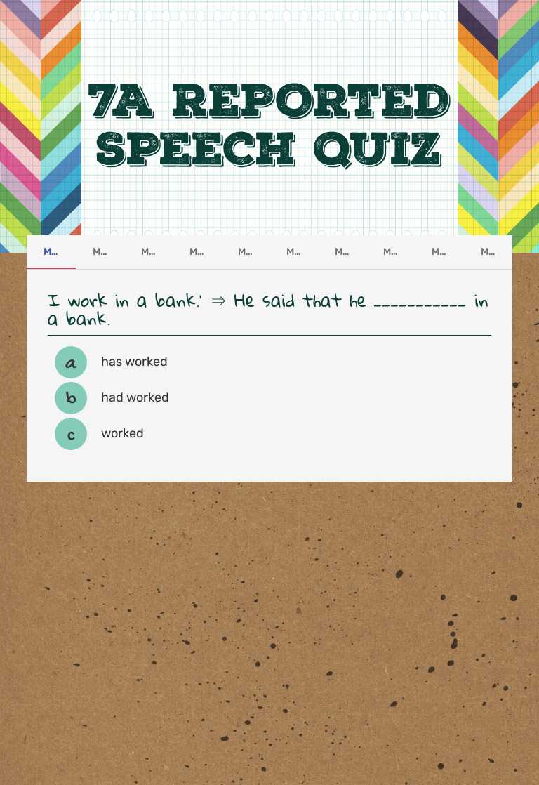 Master reported speech! Take this quiz to practice direct and indirect ...