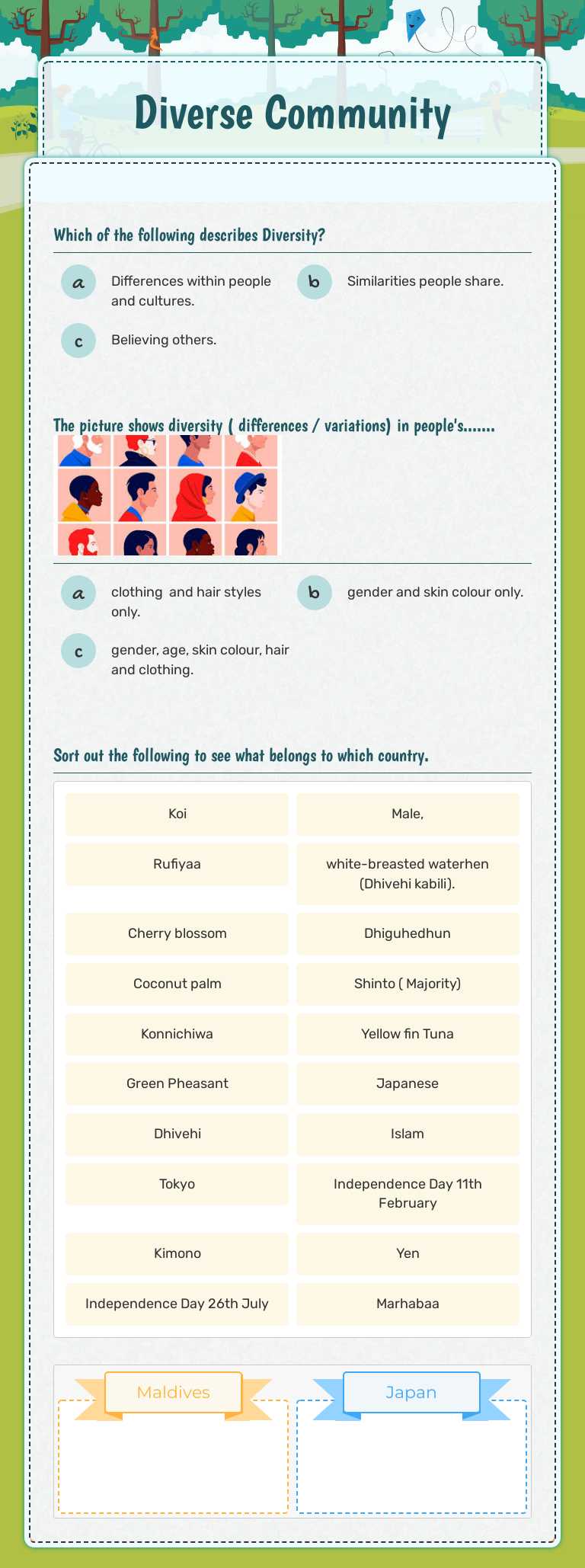 Diverse Community worksheet preview image