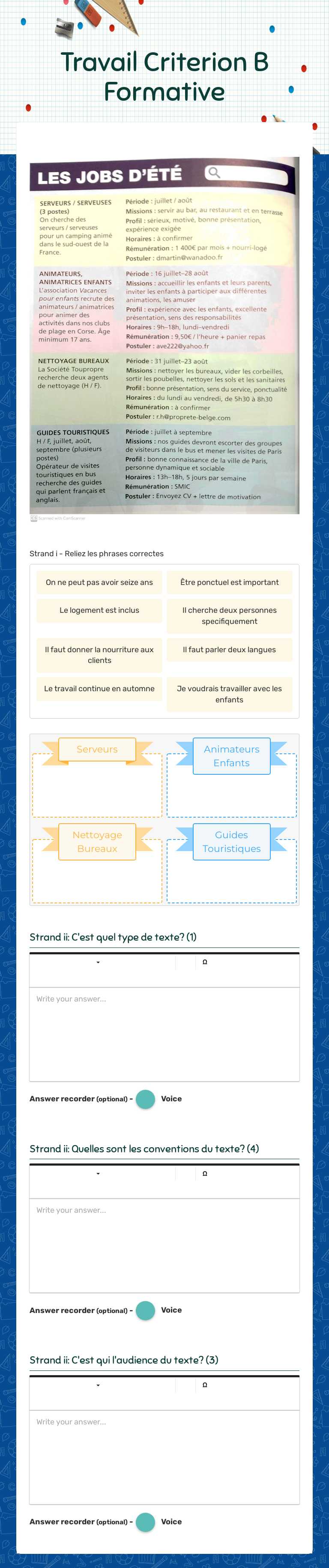 Travail
Criterion B Formative Grade 10 worksheet preview