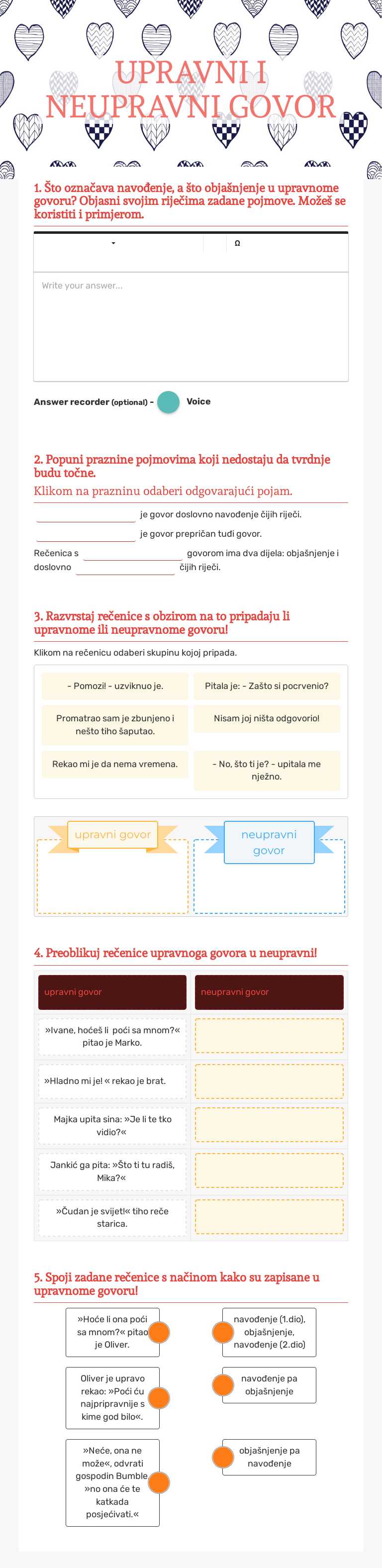 UPRAVNI I NEUPRAVNI GOVOR worksheet preview image