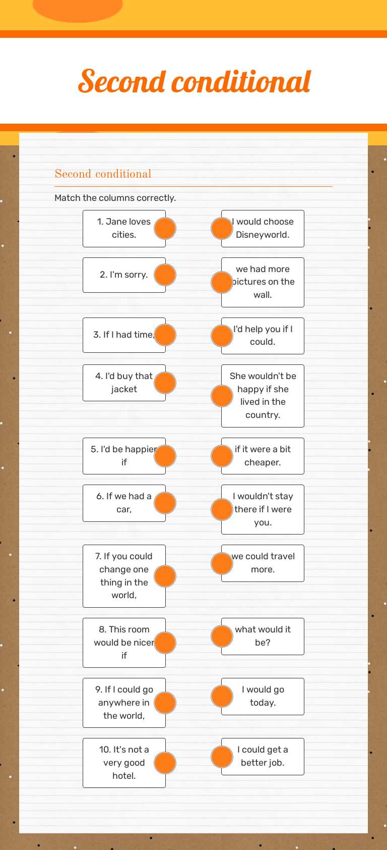 Second conditional worksheet preview image