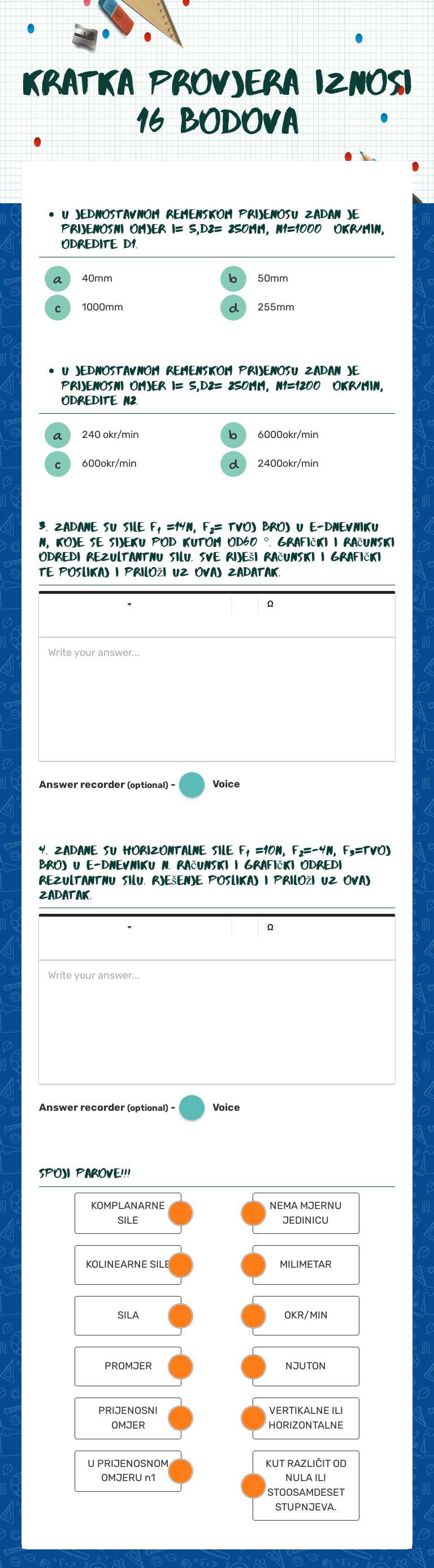 kratka provjera
IZNOSI 16 BODOVA worksheet preview image