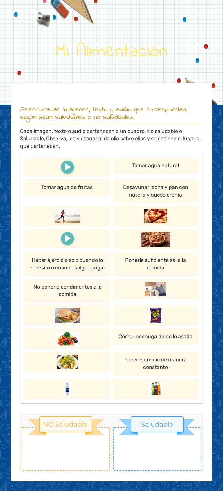 Mi Alimentación Grade 7 worksheet preview