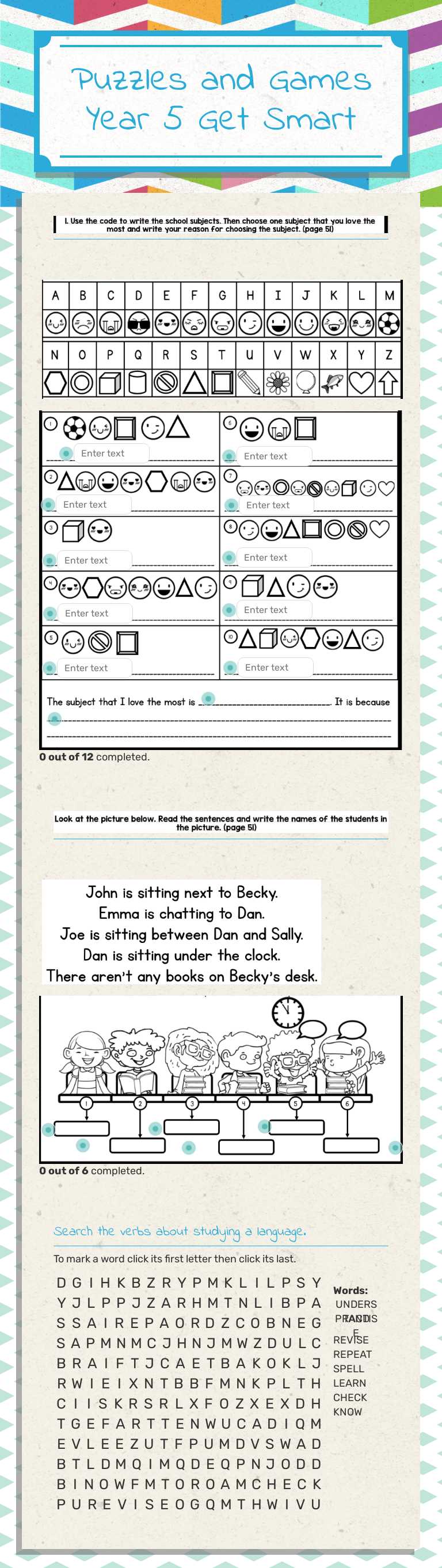 Maths Puzzles and Games:Get Smart worksheet preview image