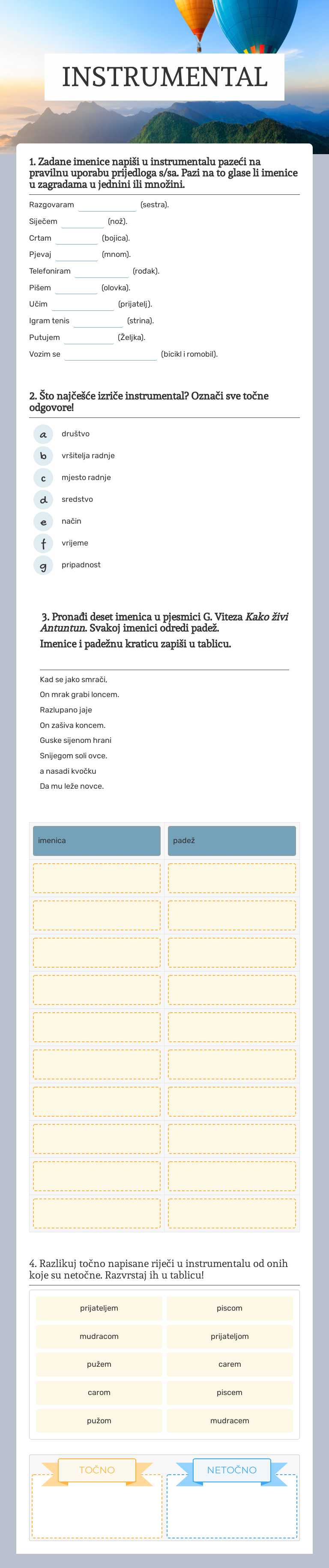INSTRUMENTAL worksheet preview image