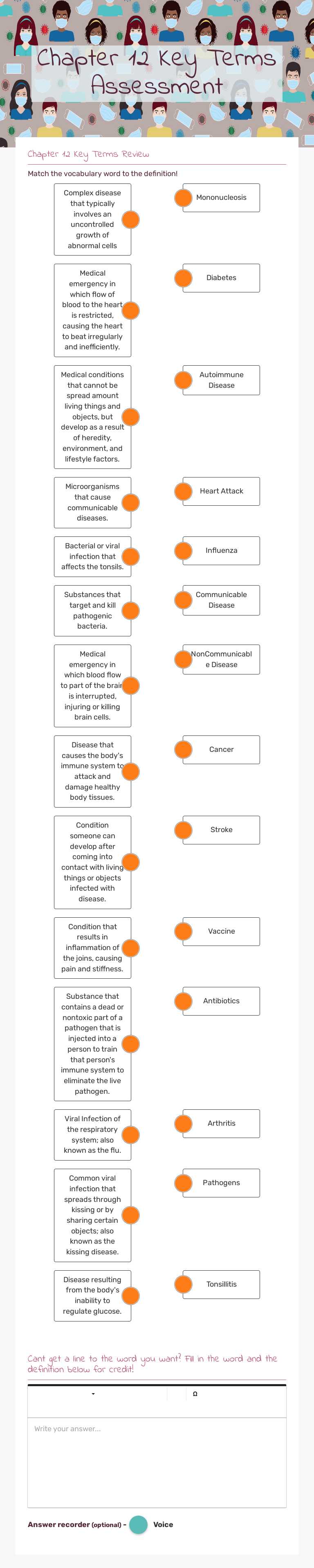 Chapter 12 Key Terms Assessment Grade 8 worksheet preview